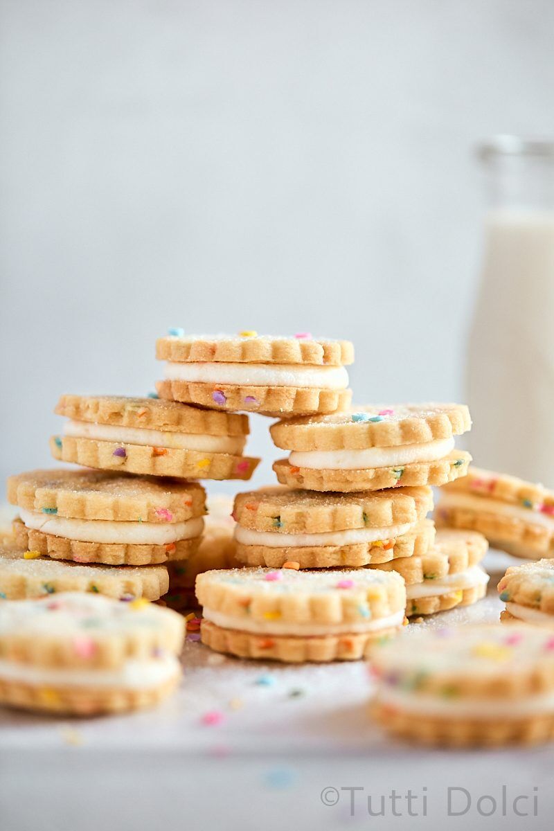 Funfetti Shortbread Sandwich Cookies