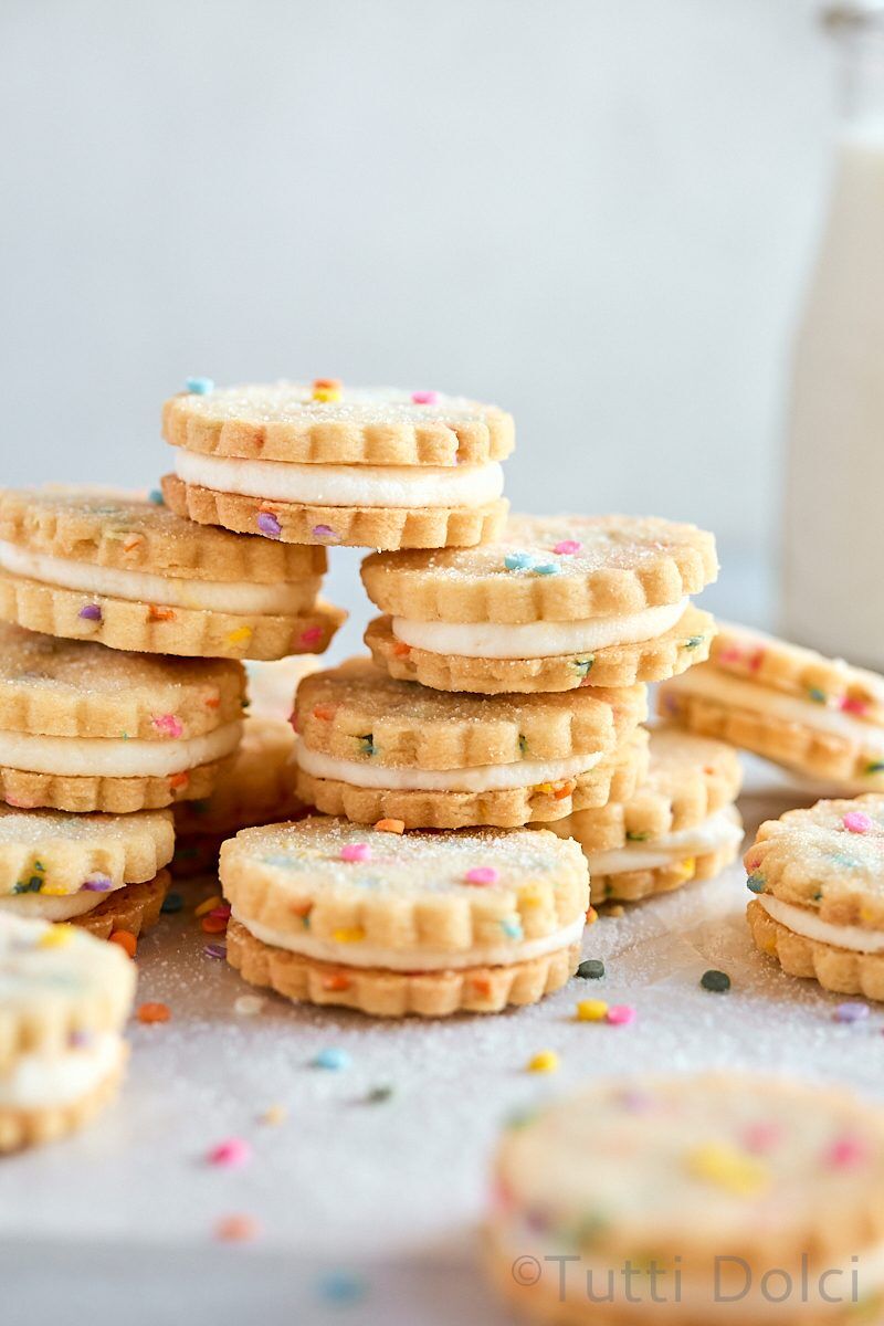 Funfetti Shortbread Sandwich Cookies