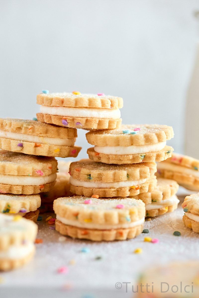 Funfetti Shortbread Sandwich Cookies