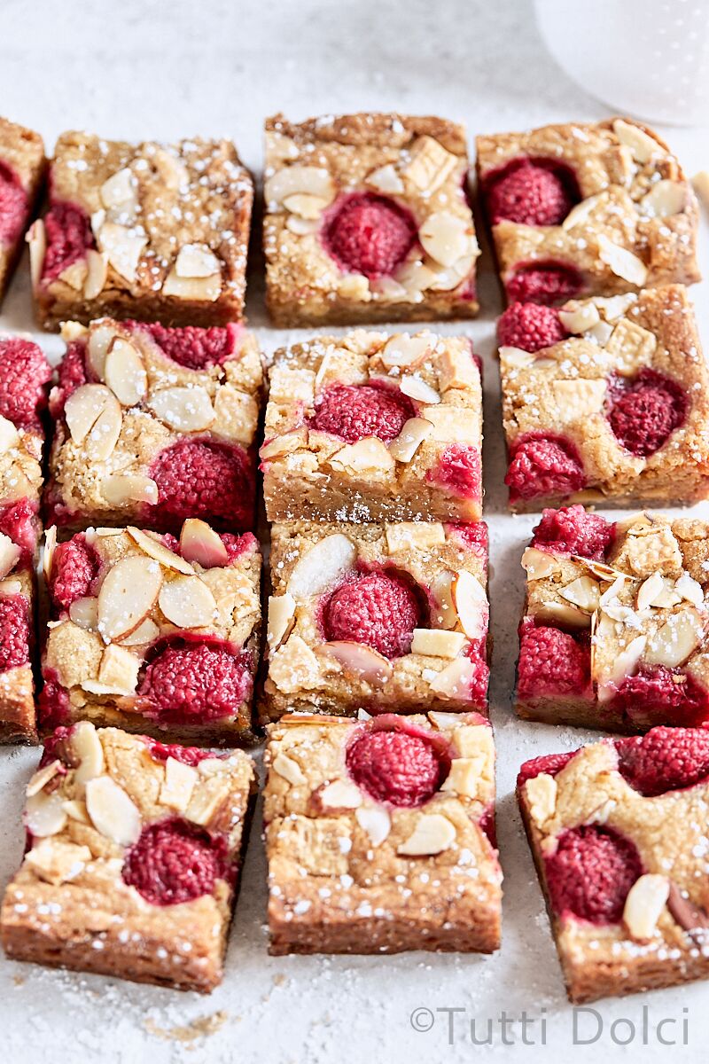 Raspberry Almond Blondies