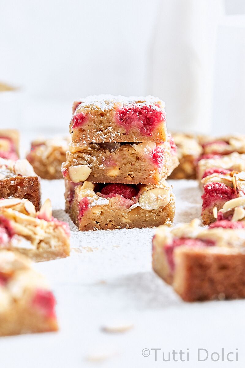 Raspberry Almond Blondies