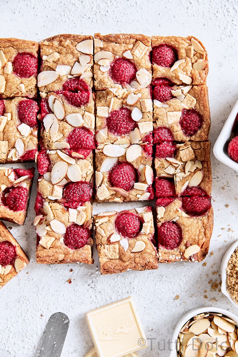 Raspberry Almond Blondies