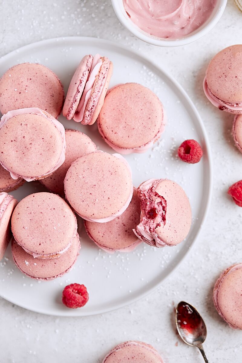 Raspberry Cheesecake Macarons