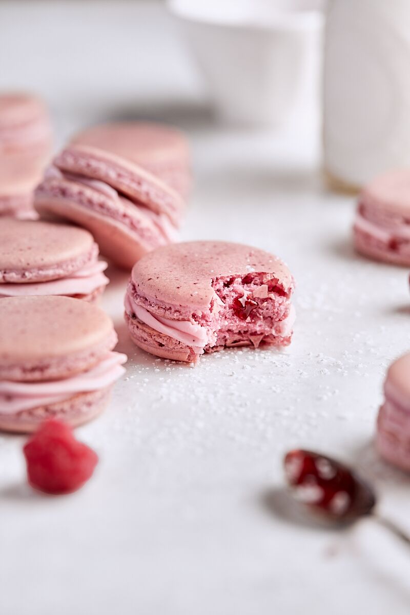 Raspberry Cheesecake Macarons