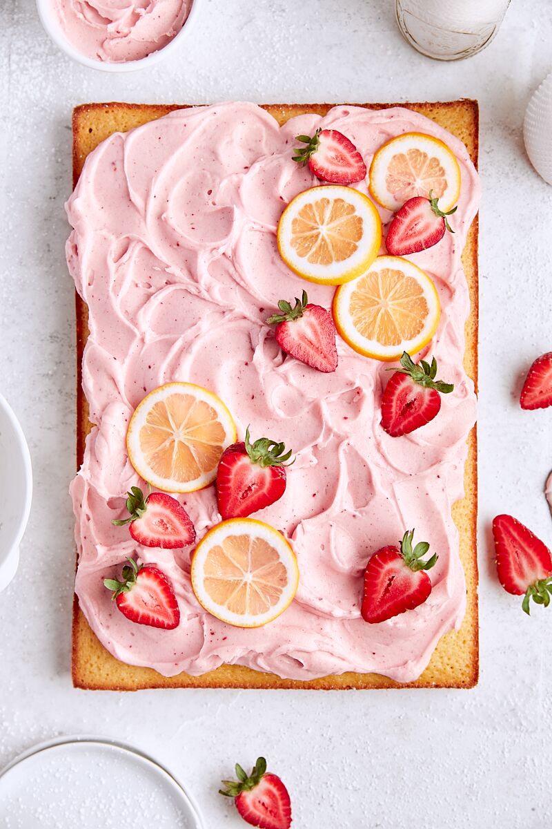 Strawberry Lemon Sheet Cake