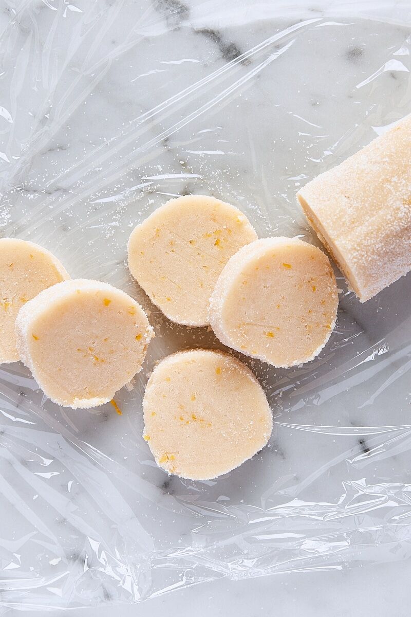 Sliced lemon shortbread rounds