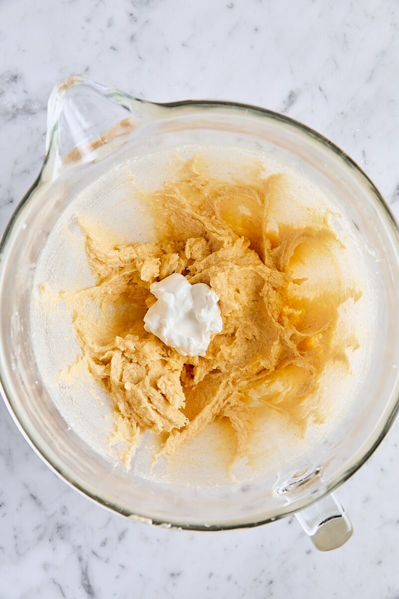 Sour cream added to sugar cookie dough