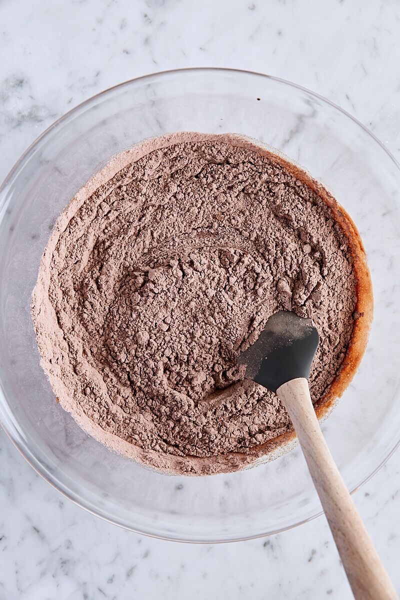 Flour mixture added to dough