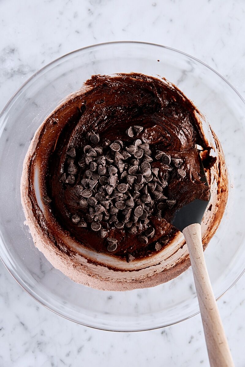 Semisweet chocolate chips added to dough