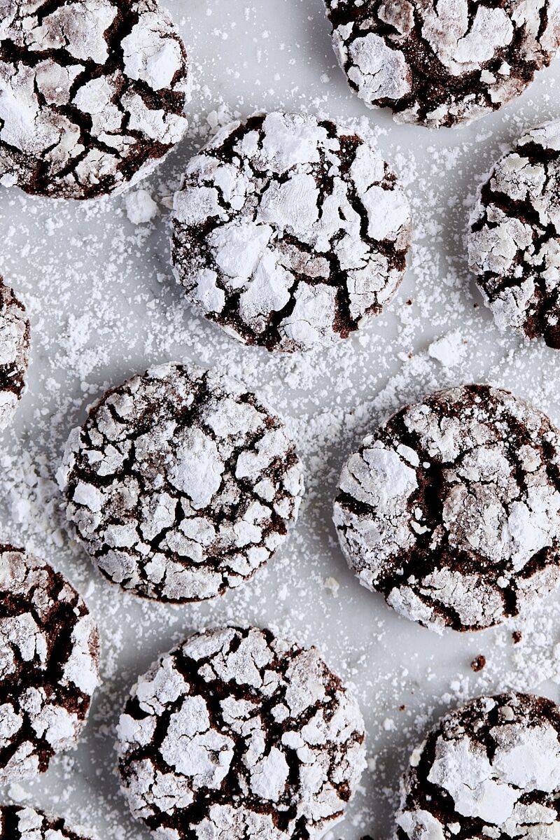 Dark Chocolate Crinkle Cookies