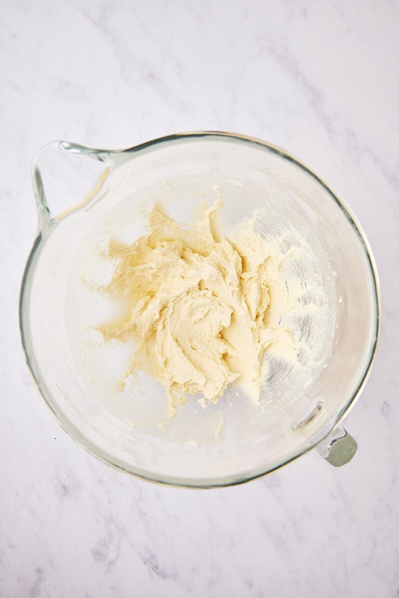 Egg and vanilla mixed into batter
