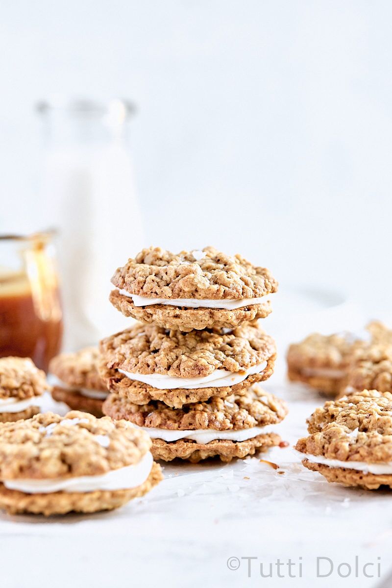 Caramel Pecan Oatmeal Creme Pies