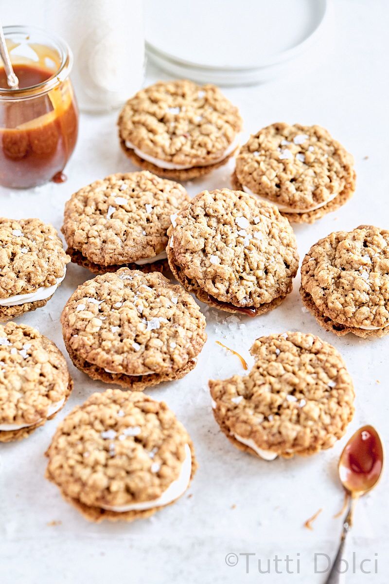 Caramel Pecan Oatmeal Creme Pies