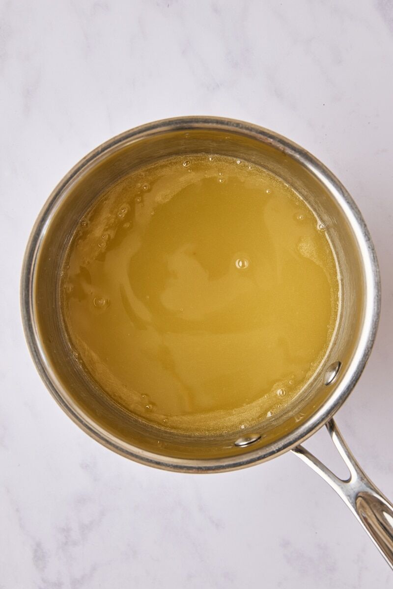 Butter and vanilla whisked into mixture until smooth