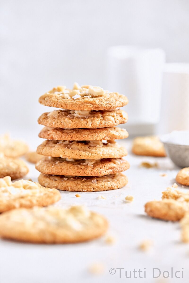 Salted White Chocolate Macadamia Cookies