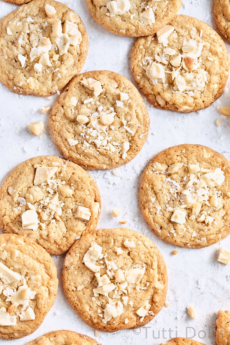 Salted White Chocolate Macadamia Cookies