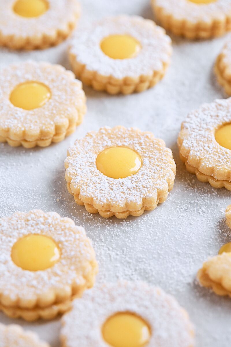 Citrus Curd Linzer Cookies