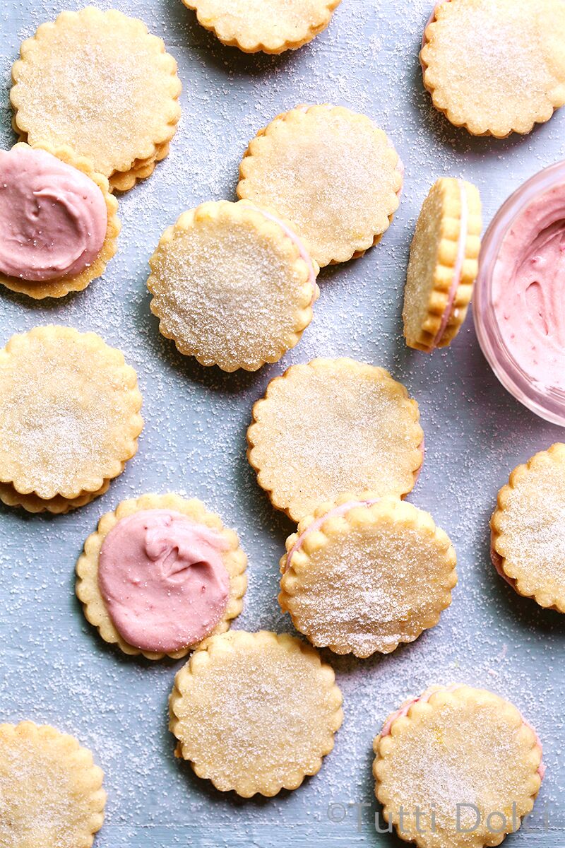 Strawberry Cream Sandwich Cookies