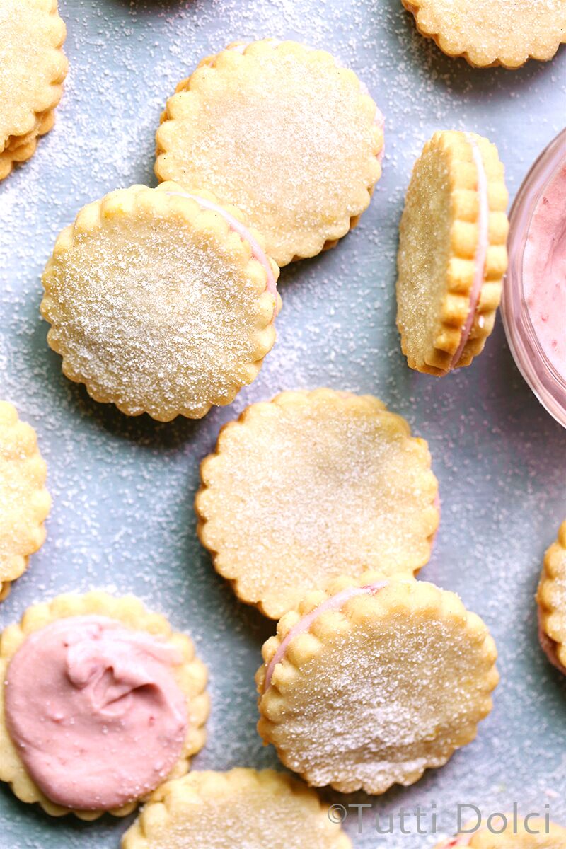 Strawberry Cream Sandwich Cookies