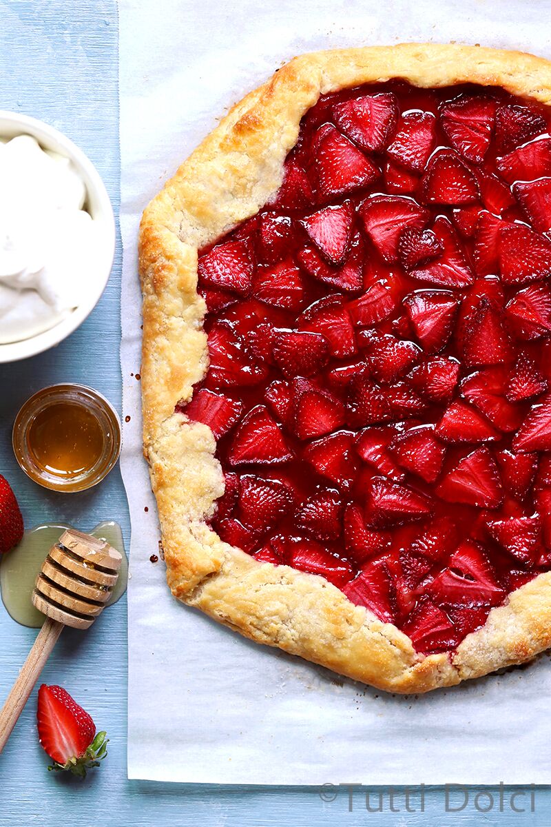 Strawberry Crostata with Honey Whipped Cream