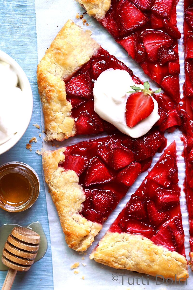 Strawberry Crostata with Honey Whipped Cream