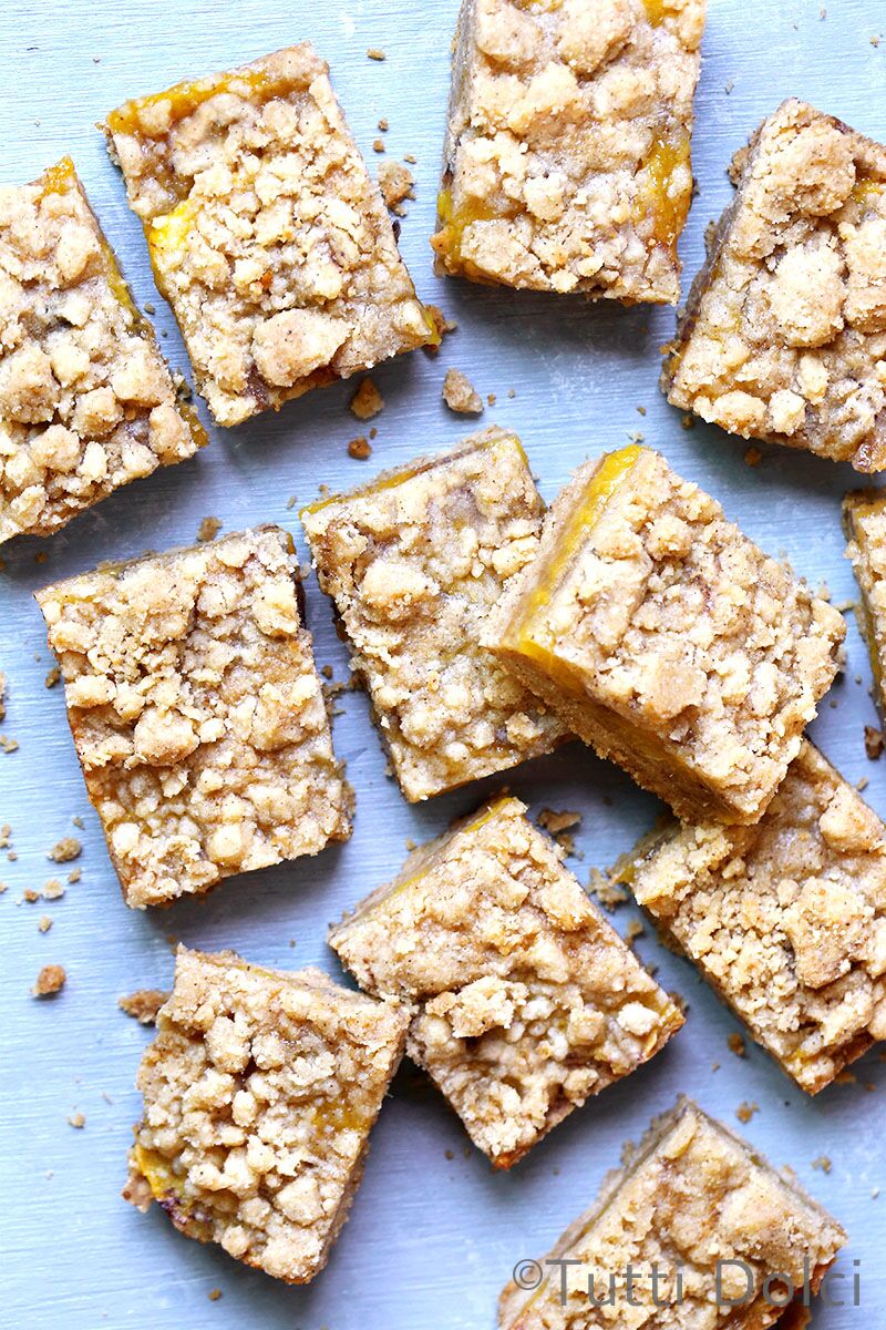 Brown Butter Peach Crumb Bars