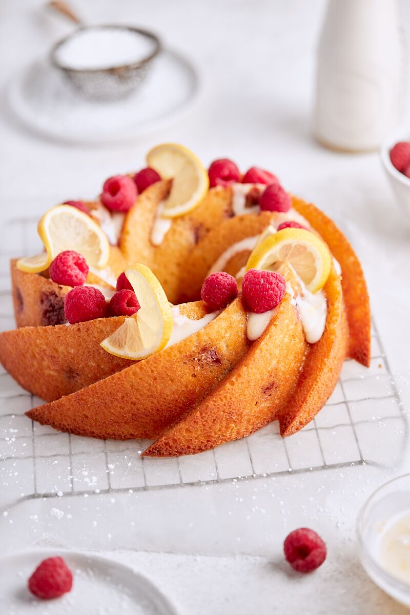 Raspberry Almond Bundt Cake