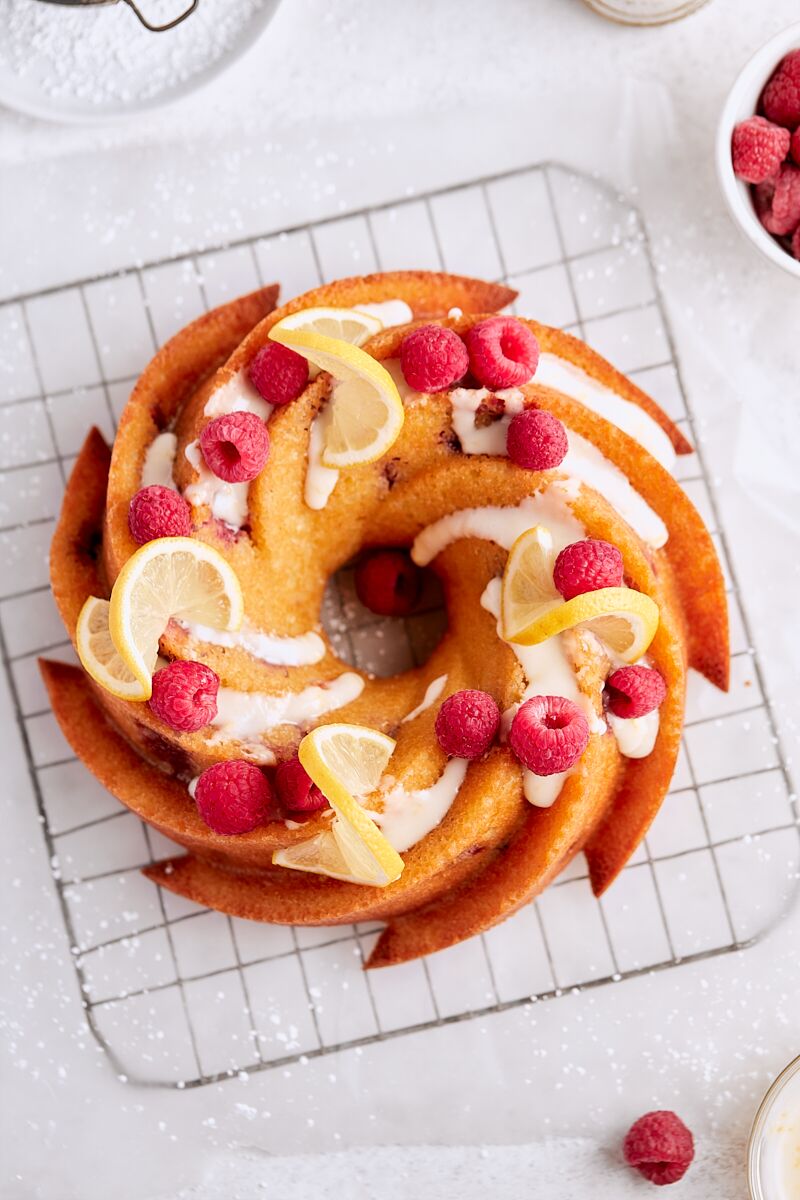 Raspberry Almond Bundt Cake
