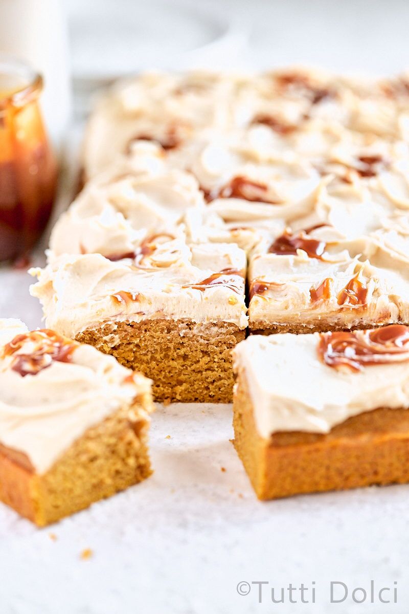 Pumpkin Caramel Sheet Cake