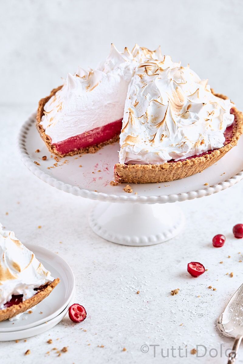 Cranberry Walnut Meringue Pie