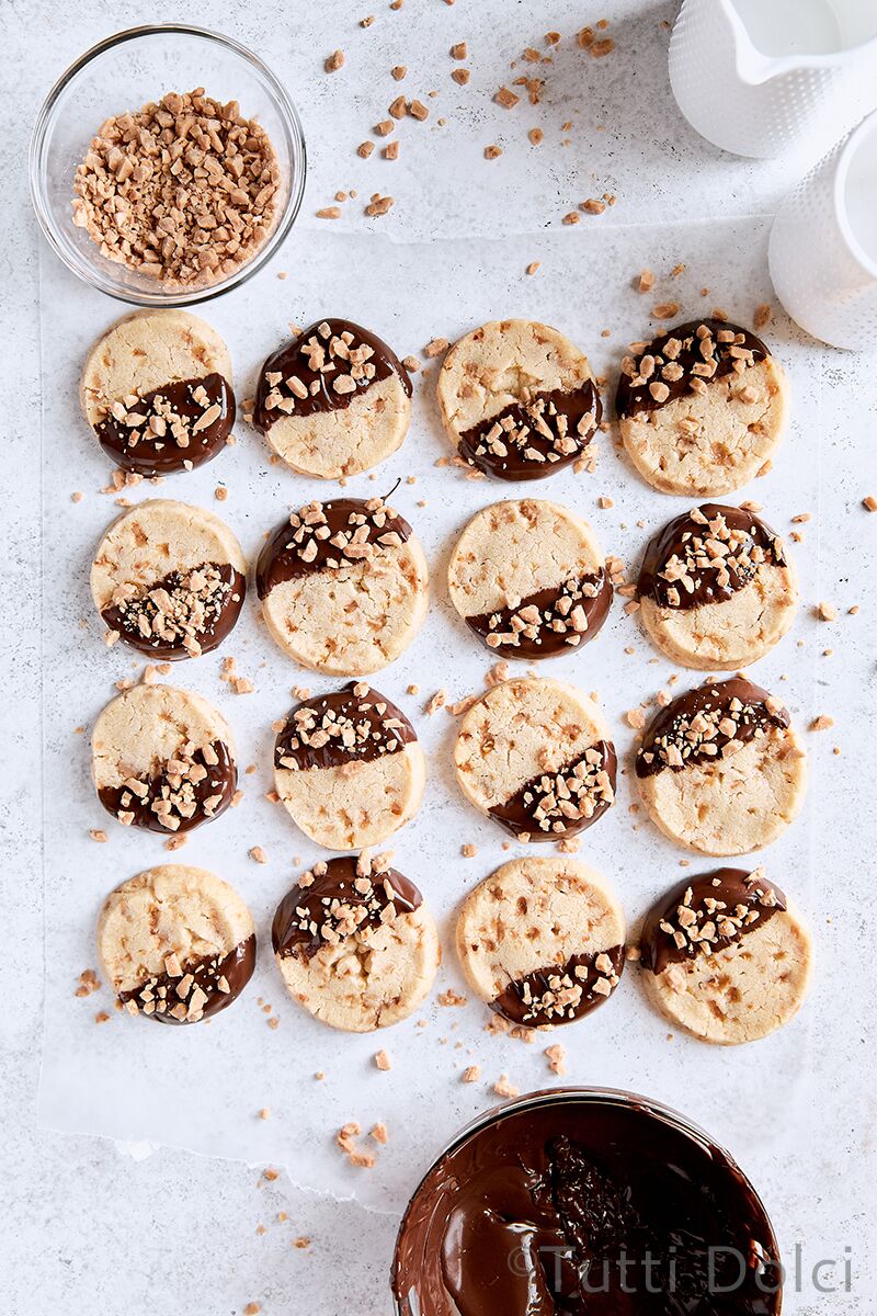 Chocolate Toffee Slice and Bake Cookies