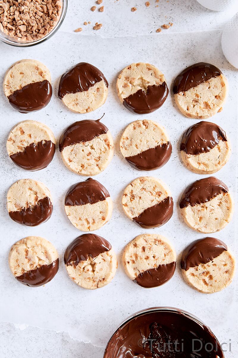 Chocolate Toffee Slice and Bake Cookies | Tutti Dolci