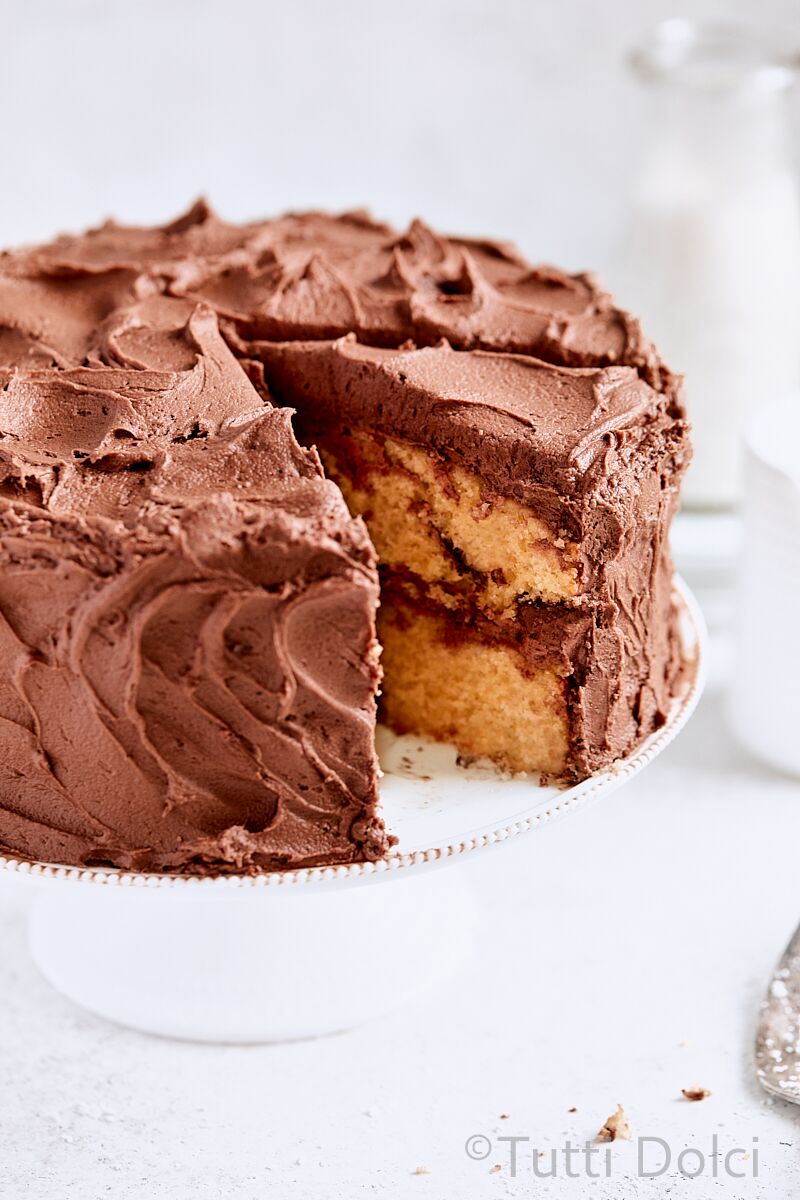 Nutella Swirl Layer Cake