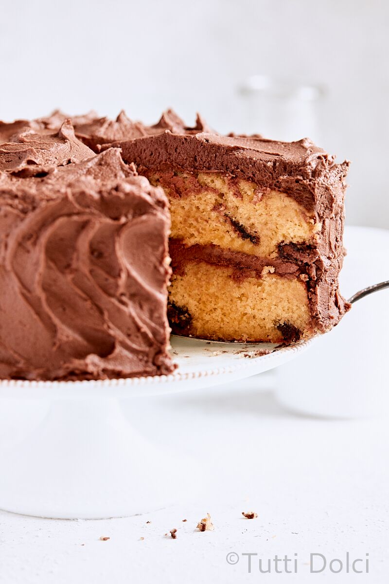 Nutella Swirl Layer Cake