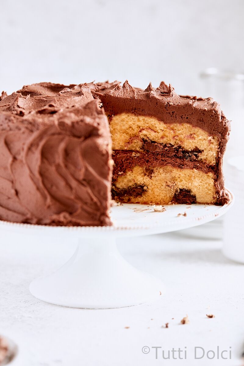 Nutella Swirl Layer Cake