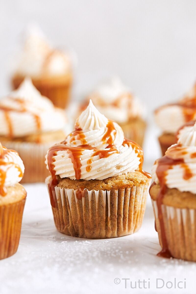 Salted Caramel Banana Cupcakes