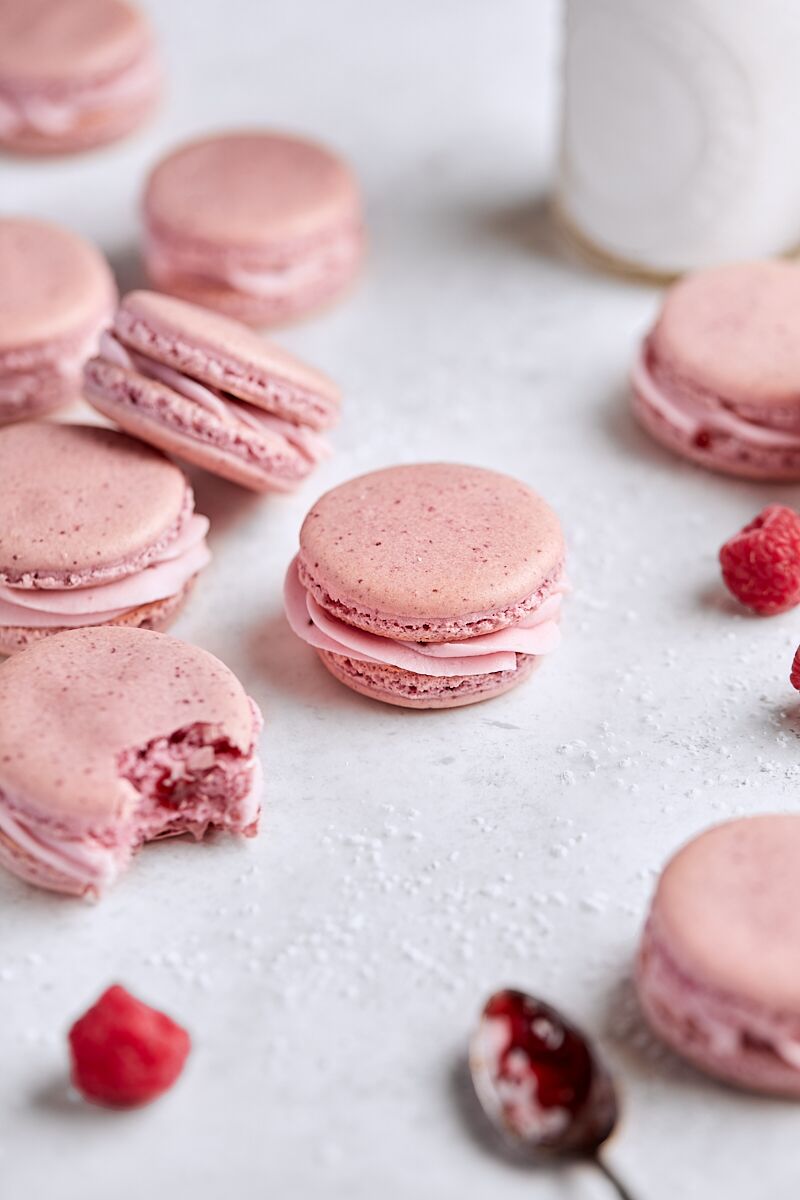 Raspberry Cheesecake Macarons