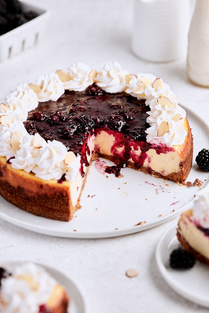 Blackberry Almond Cheesecake