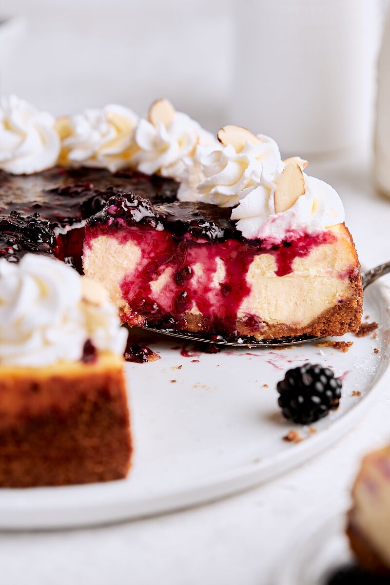 Blackberry Almond Cheesecake