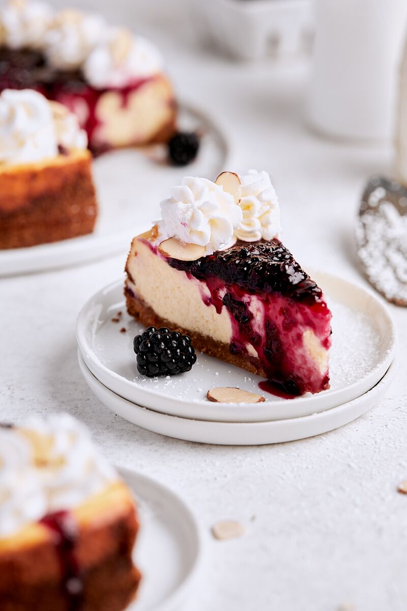 Blackberry Almond Cheesecake
