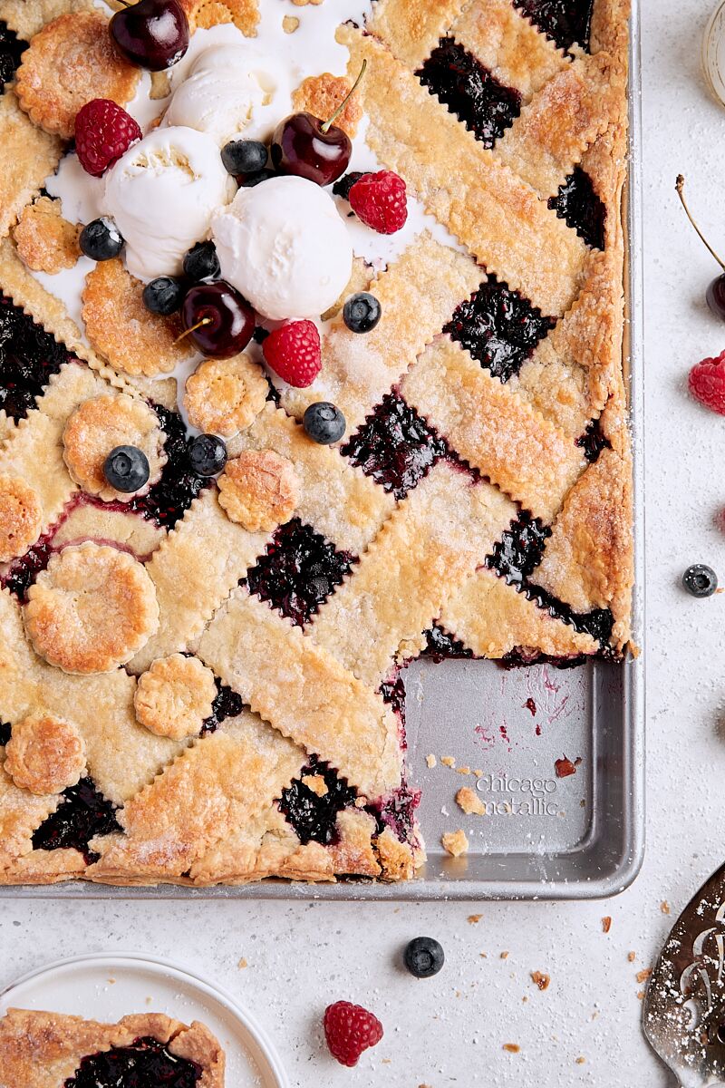 Mixed Berry Cherry Slab Pie