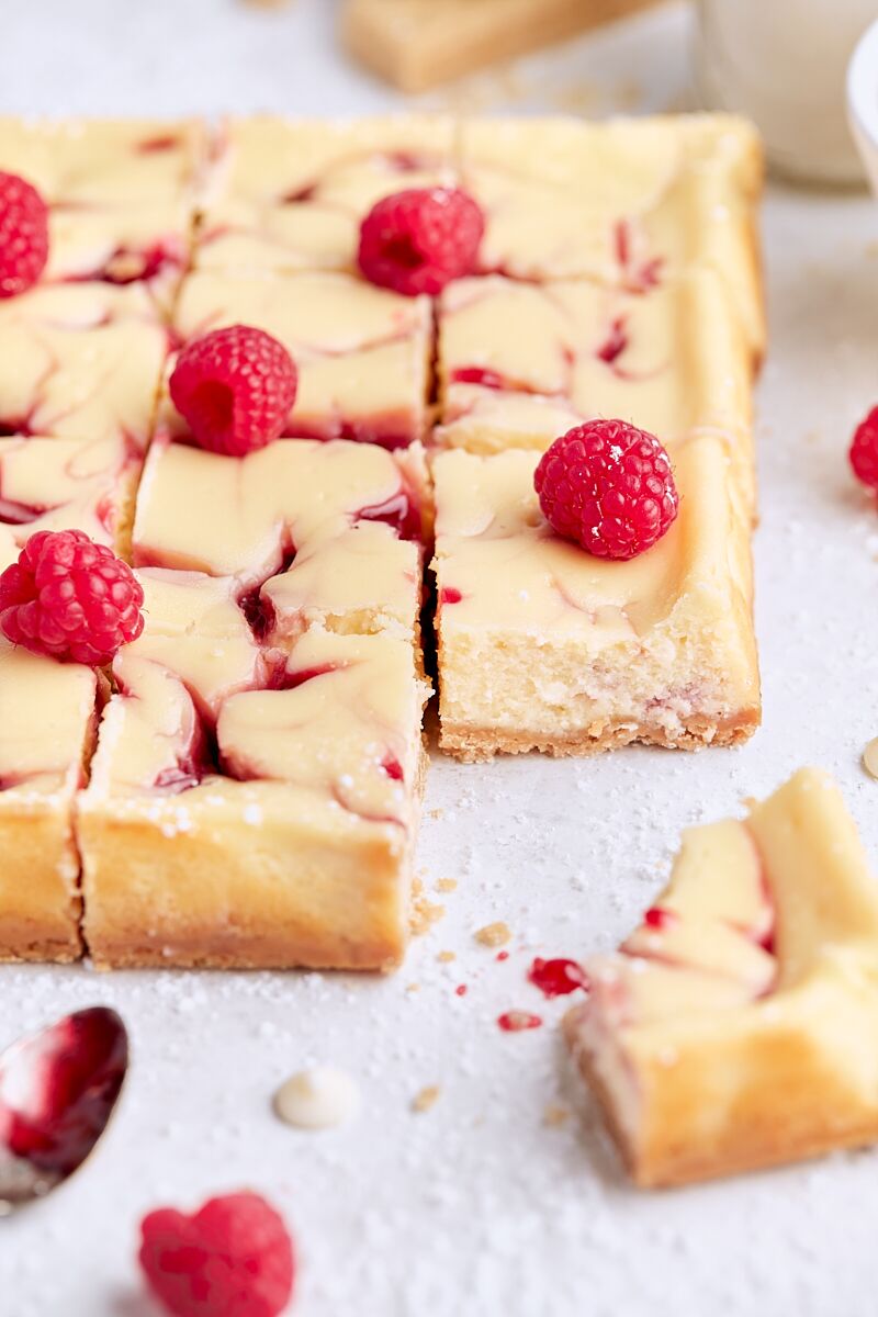 Raspberry White Chocolate Cheesecake Bars