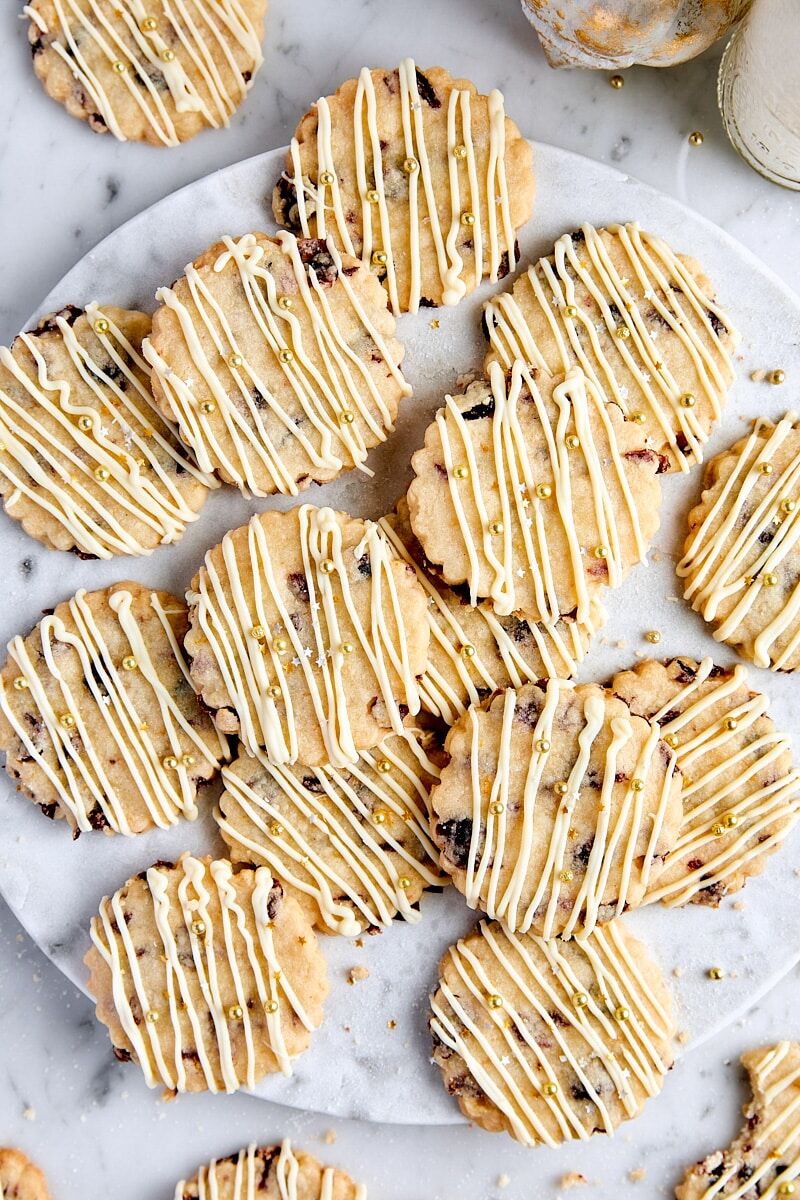 Cranberry Orange Shortbread Cookies