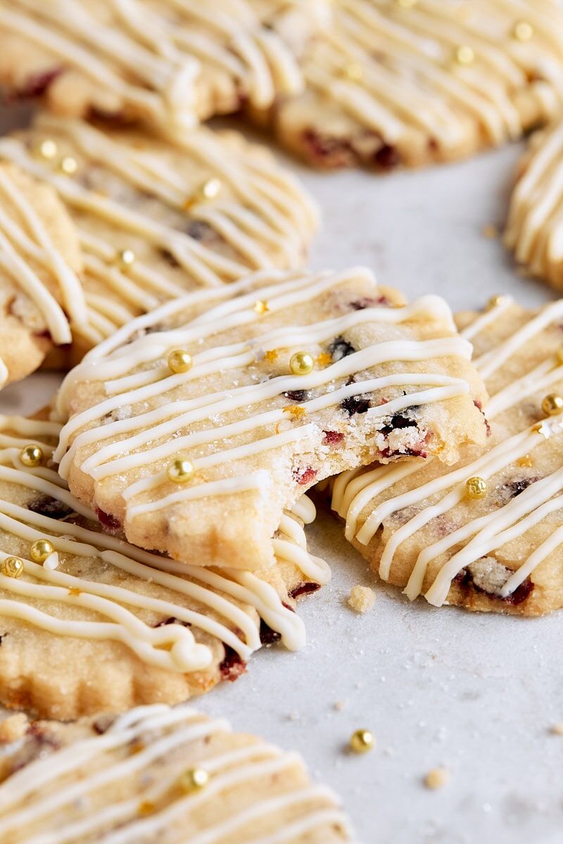Cranberry Orange Shortbread Cookies