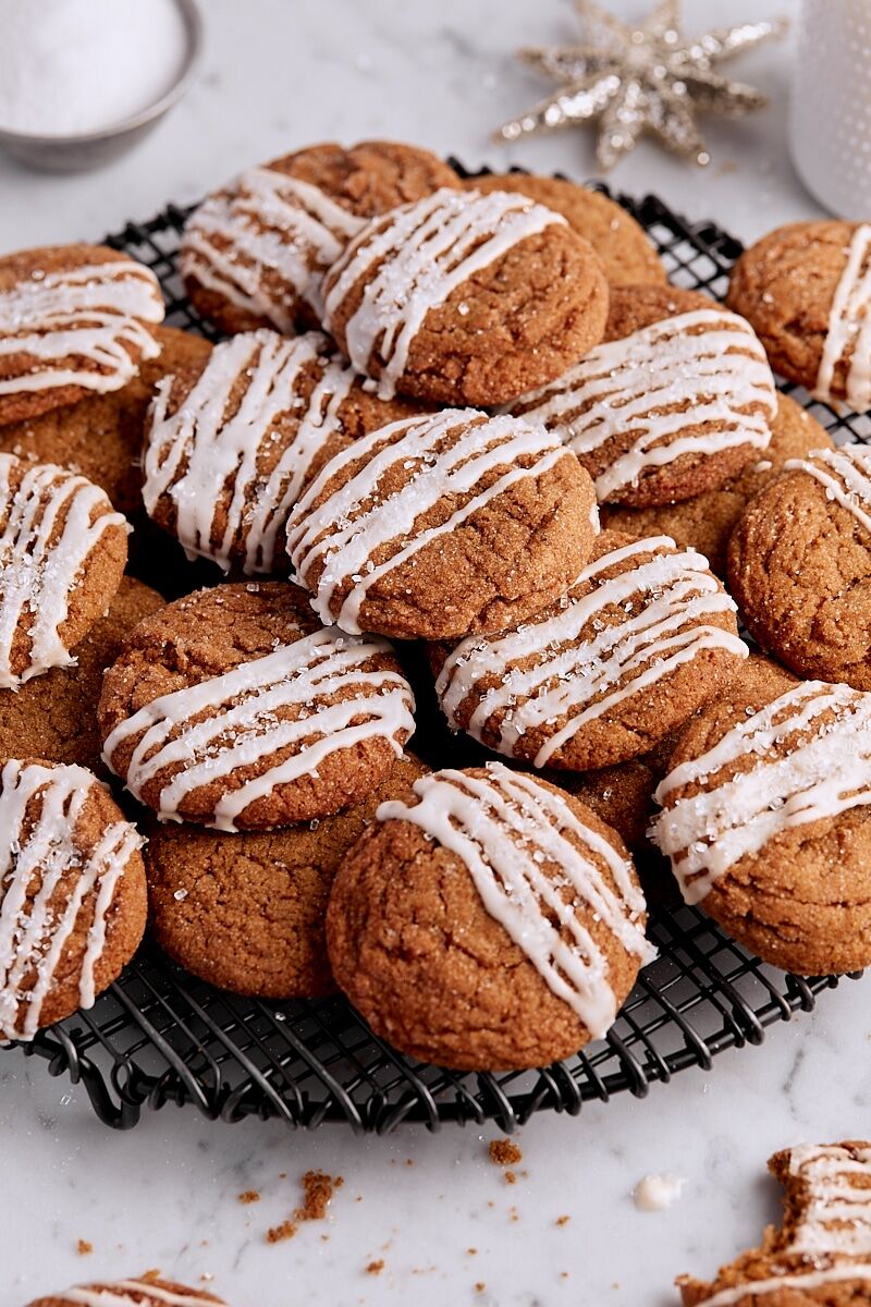 Glazed Molasses Spice Cookies
