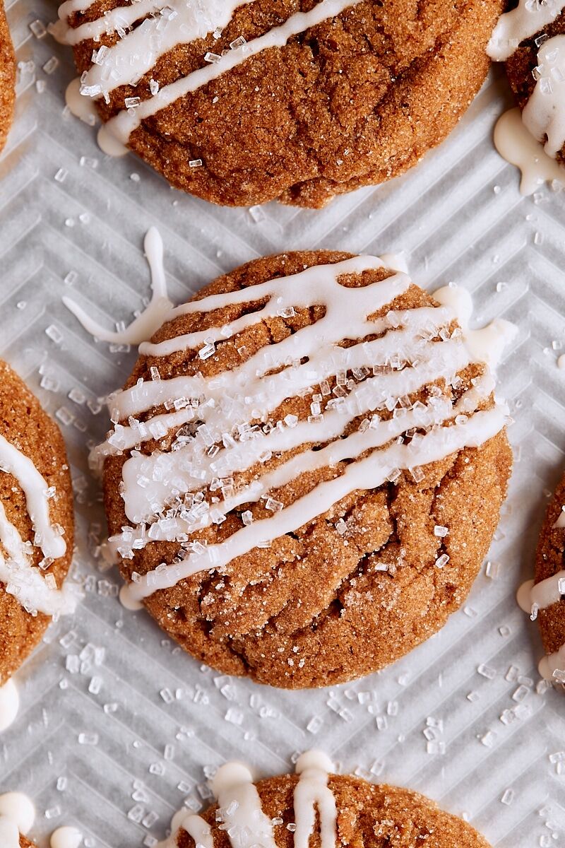 Glazed Molasses Spice Cookies