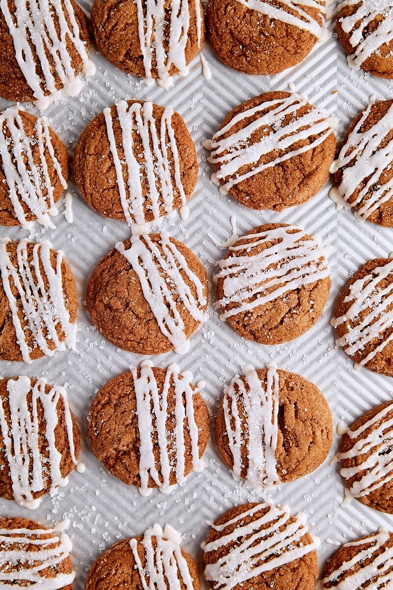 Glazed Molasses Spice Cookies
