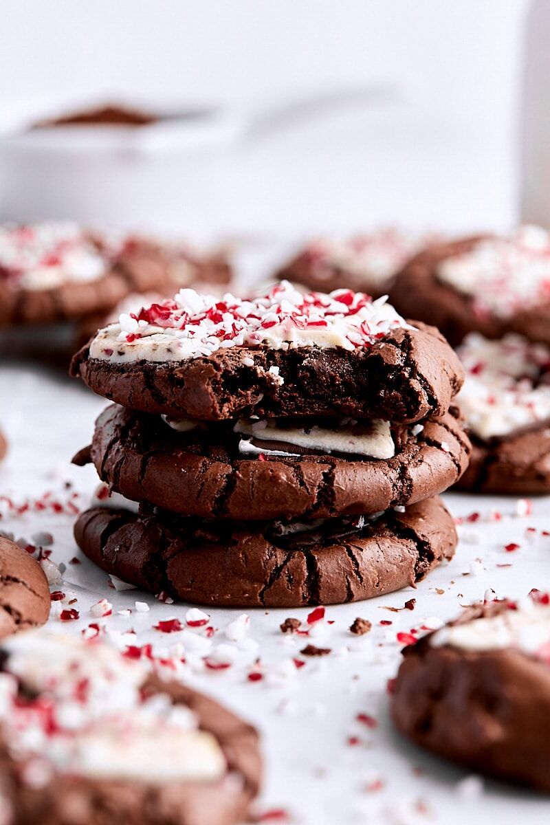 Peppermint Bark Brownie Cookies
