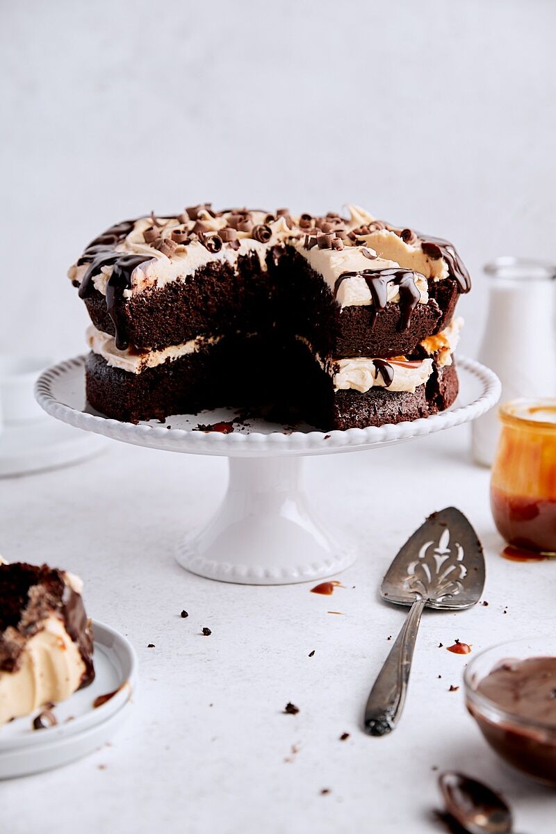 Caramel Fudge Layer Cake