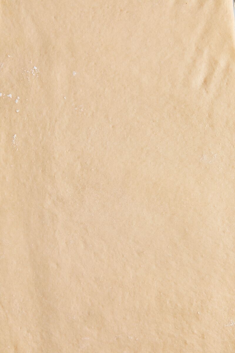 Dough rolled out into a rectangle